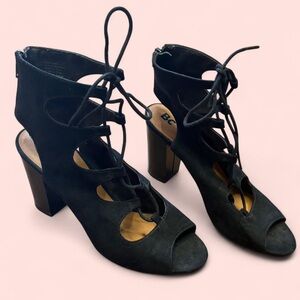 BC Footwear Black Lace-Up Heels